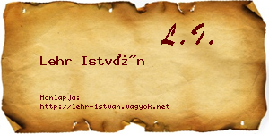 Lehr István névjegykártya